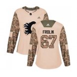 Women Calgary Flames #67 Michael Frolik Authentic Camo Veterans Day Practice Hockey Jersey