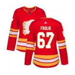 Women Calgary Flames #67 Michael Frolik Authentic Red Alternate Hockey Jersey