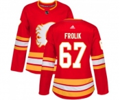 Women Calgary Flames #67 Michael Frolik Authentic Red Alternate Hockey Jersey