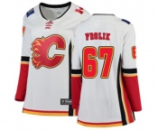 Women Calgary Flames #67 Michael Frolik Authentic White Away Fanatics Branded Breakaway Hockey Jersey