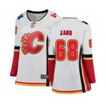 Women Calgary Flames #68 Jaromir Jagr Authentic White Away Fanatics Branded Breakaway Hockey Jersey