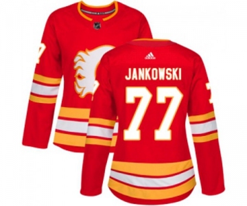 Women Calgary Flames #77 Mark Jankowski Authentic Red Alternate Hockey Jersey