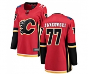 Women Calgary Flames #77 Mark Jankowski Authentic Red Home Fanatics Branded Breakaway Hockey Jersey