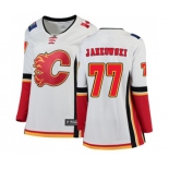 Women Calgary Flames #77 Mark Jankowski Authentic White Away Fanatics Branded Breakaway Hockey Jersey