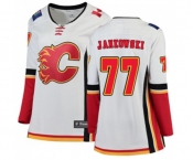 Women Calgary Flames #77 Mark Jankowski Authentic White Away Fanatics Branded Breakaway Hockey Jersey