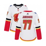 Women Calgary Flames #77 Mark Jankowski Authentic White Away Hockey Jersey