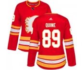 Women Calgary Flames #89 Alan Quine Authentic Red Alternate Hockey Jersey