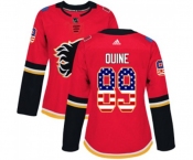 Women Calgary Flames #89 Alan Quine Authentic Red USA Flag Fashion Hockey Jersey