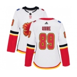 Women Calgary Flames #89 Alan Quine Authentic White Away Hockey Jersey