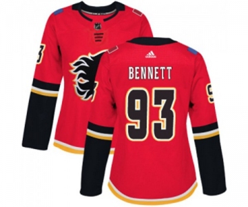 Women Calgary Flames #93 Sam Bennett Authentic Red Home Hockey Jersey