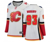 Women Calgary Flames #93 Sam Bennett Authentic White Away Fanatics Branded Breakaway Hockey Jersey