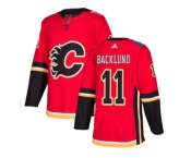 Youth Adidas Calgary Flames #11 Mikael Backlund Red Home Authentic Stitched NHL Jersey