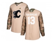 Youth Adidas Calgary Flames #13 Johnny Gaudreau Camo Authentic 2017 Veterans Day Stitched NHL Jersey