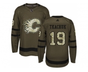 Youth Adidas Calgary Flames #19 Matthew Tkachuk Green Salute to Service Stitched NHL Jersey