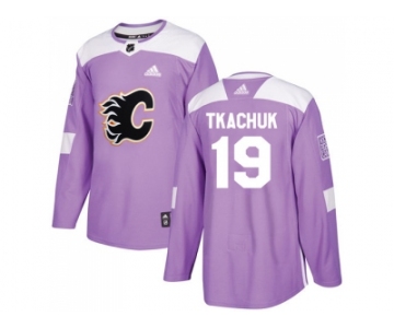 Youth Adidas Calgary Flames #19 Matthew Tkachuk Purple Authentic Fights Cancer Stitched NHL Jersey