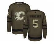 Youth Adidas Calgary Flames #5 Mark Giordano Green Salute to Service Stitched NHL Jersey