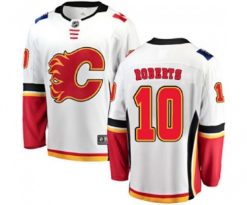 Youth Calgary Flames #10 Gary Roberts Fanatics Branded White Away Breakaway Hockey Jersey