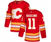 Youth Calgary Flames #11 Mikael Backlund Authentic Red Alternate Hockey Jersey