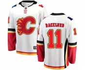 Youth Calgary Flames #11 Mikael Backlund Fanatics Branded White Away Breakaway Hockey Jersey