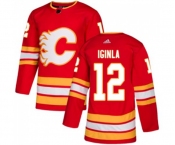 Youth Calgary Flames #12 Jarome Iginla Authentic Red Alternate Hockey Jersey