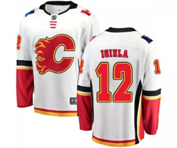 Youth Calgary Flames #12 Jarome Iginla Fanatics Branded White Away Breakaway Hockey Jersey