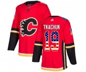 Youth Calgary Flames #19 Matthew Tkachuk Authentic Red USA Flag Fashion Hockey Jersey