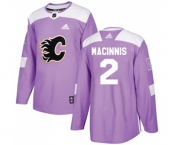 Youth Calgary Flames #2 Al MacInnis Authentic Purple Fights Cancer Practice Hockey Jersey