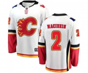 Youth Calgary Flames #2 Al MacInnis Fanatics Branded White Away Breakaway Hockey Jersey