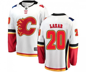 Youth Calgary Flames #20 Curtis Lazar Fanatics Branded White Away Breakaway Hockey Jersey