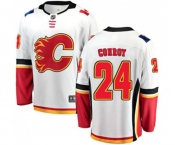 Youth Calgary Flames #24 Craig Conroy Fanatics Branded White Away Breakaway Hockey Jersey