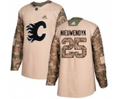 Youth Calgary Flames #25 Joe Nieuwendyk Authentic Camo Veterans Day Practice Hockey Jersey