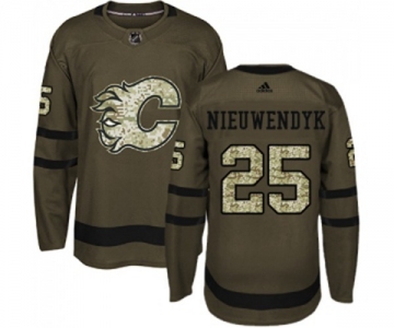 Youth Calgary Flames #25 Joe Nieuwendyk Authentic Green Salute to Service Hockey Jersey