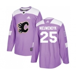 Youth Calgary Flames #25 Joe Nieuwendyk Authentic Purple Fights Cancer Practice Hockey Jersey