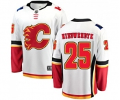 Youth Calgary Flames #25 Joe Nieuwendyk Fanatics Branded White Away Breakaway Hockey Jersey