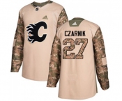 Youth Calgary Flames #27 Austin Czarnik Authentic Camo Veterans Day Practice Hockey Jersey