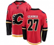 Youth Calgary Flames #27 Austin Czarnik Authentic Red Home Fanatics Branded Breakaway Hockey Jersey