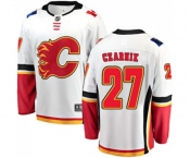 Youth Calgary Flames #27 Austin Czarnik Authentic White Away Fanatics Branded Breakaway Hockey Jersey