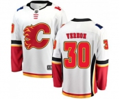 Youth Calgary Flames #30 Mike Vernon Fanatics Branded White Away Breakaway Hockey Jersey