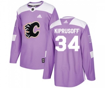 Youth Calgary Flames #34 Miikka Kiprusoff Authentic Purple Fights Cancer Practice Hockey Jersey