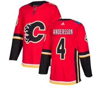 Youth Calgary Flames #4 Rasmus Andersson Authentic Red Home Hockey Jersey