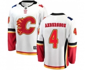 Youth Calgary Flames #4 Rasmus Andersson Authentic White Away Fanatics Branded Breakaway Hockey Jersey