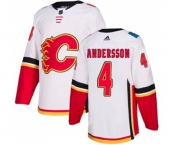 Youth Calgary Flames #4 Rasmus Andersson Authentic White Away Hockey Jersey