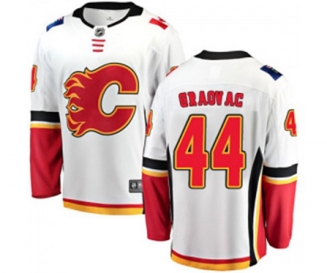 Youth Calgary Flames #44 Tyler Graovac Authentic White Away Fanatics Branded Breakaway Hockey Jersey