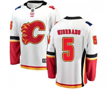 Youth Calgary Flames #5 Mark Giordano Fanatics Branded White Away Breakaway Hockey Jersey