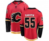 Youth Calgary Flames #55 Noah Hanifin Authentic Red Home Fanatics Branded Breakaway Hockey Jersey