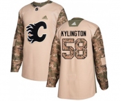 Youth Calgary Flames #58 Oliver Kylington Authentic Camo Veterans Day Practice Hockey Jersey