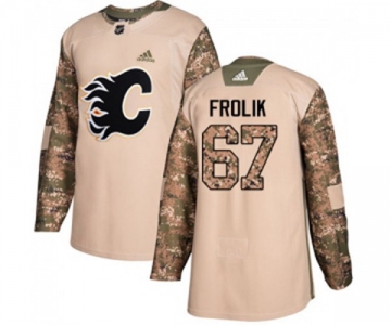 Youth Calgary Flames #67 Michael Frolik Authentic Camo Veterans Day Practice Hockey Jersey