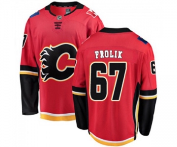 Youth Calgary Flames #67 Michael Frolik Fanatics Branded Red Home Breakaway Hockey Jersey