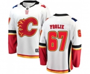 Youth Calgary Flames #67 Michael Frolik Fanatics Branded White Away Breakaway Hockey Jersey