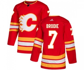 Youth Calgary Flames #7 TJ Brodie Authentic Red Alternate Hockey Jersey